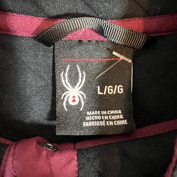 Spyder Sweater Womens Large Black Fitted Tsnap Sweatshirt Pullover Long Sleeve - Picture 5 of 9